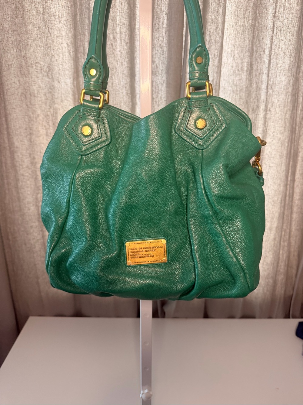 Marc Jacobs Green Leather Tote Handbag with Duster Bag